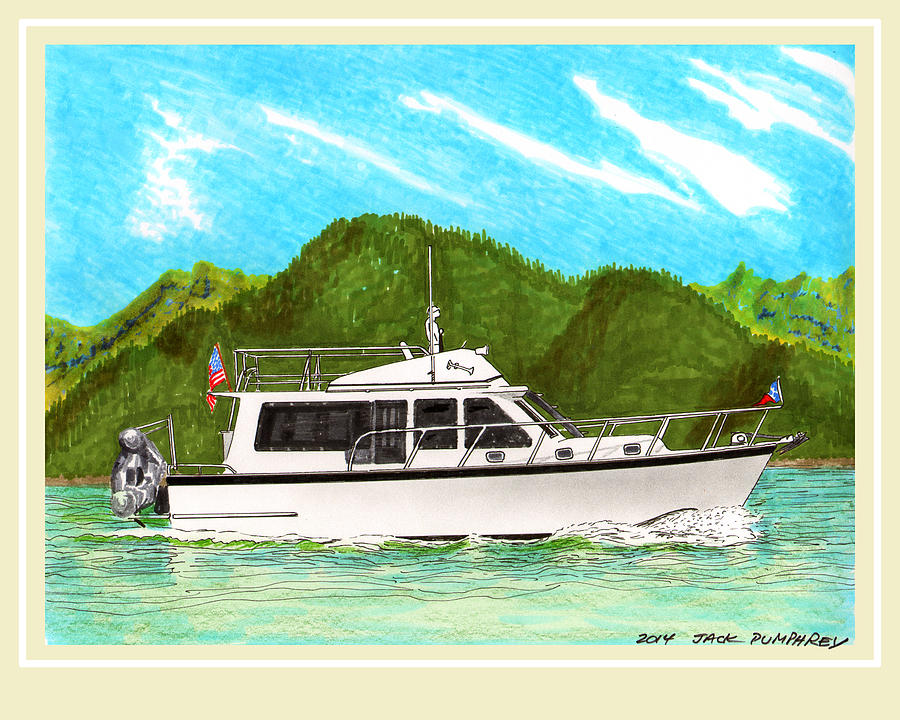 Recreational Trawlers Painting - Northwest Trawler Yacht by Jack Pumphrey
