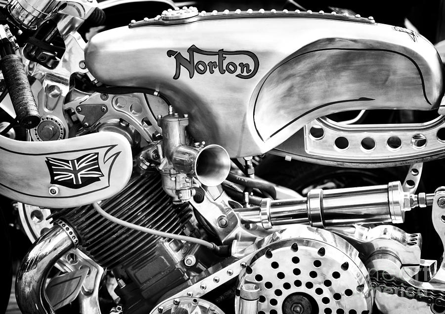 Norton Custom Cafe Racer Monochrome Photograph by Tim Gainey