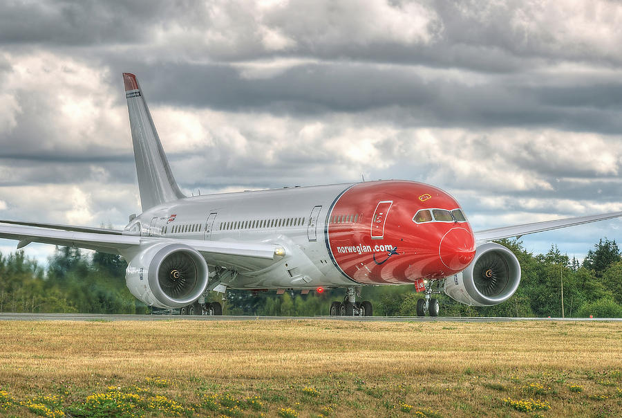 Norwegian 787 Photograph by Jeff Cook