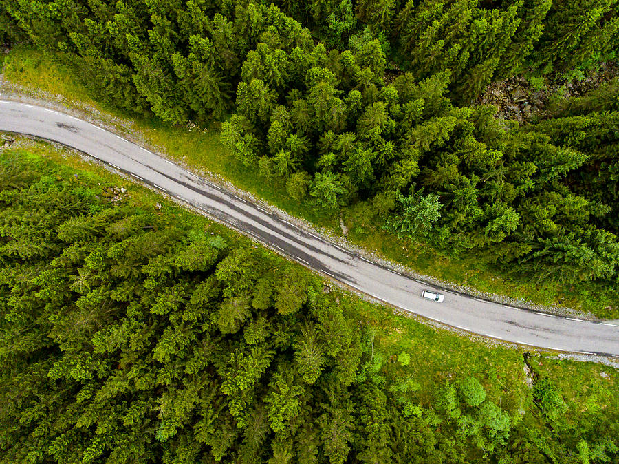 Norwegian country road seen from above Photograph by Baac3nes