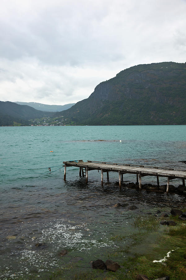 Norwegian Fjord And Old Pier Photograph by Ekely