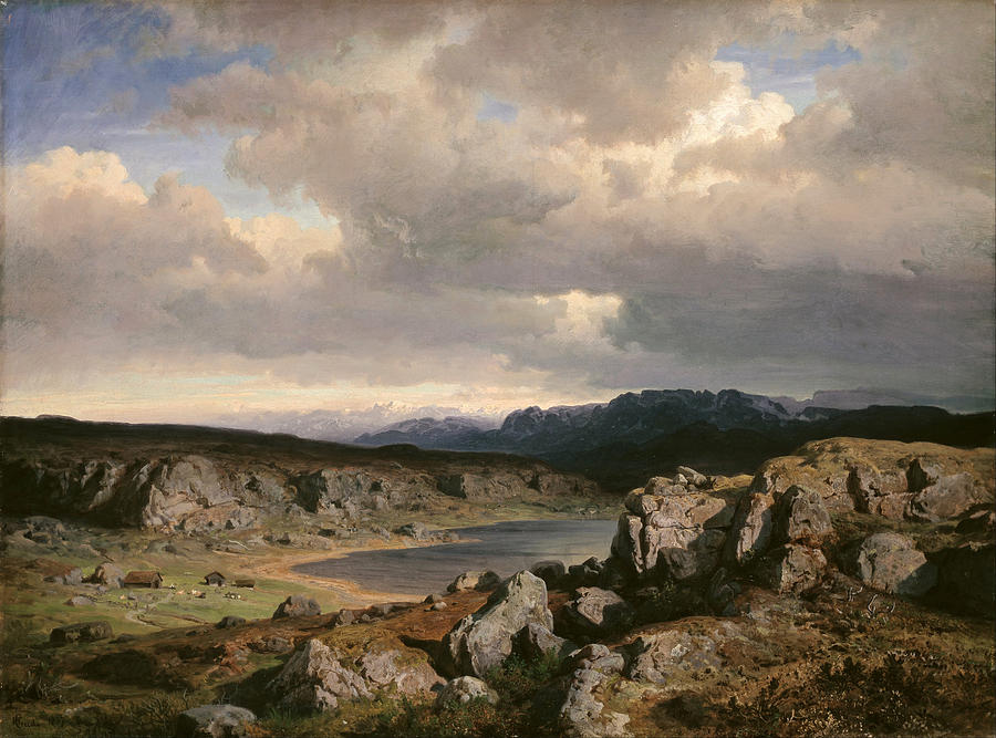 Hans Gude Painting - Norwegian Highlands by Hans Gude