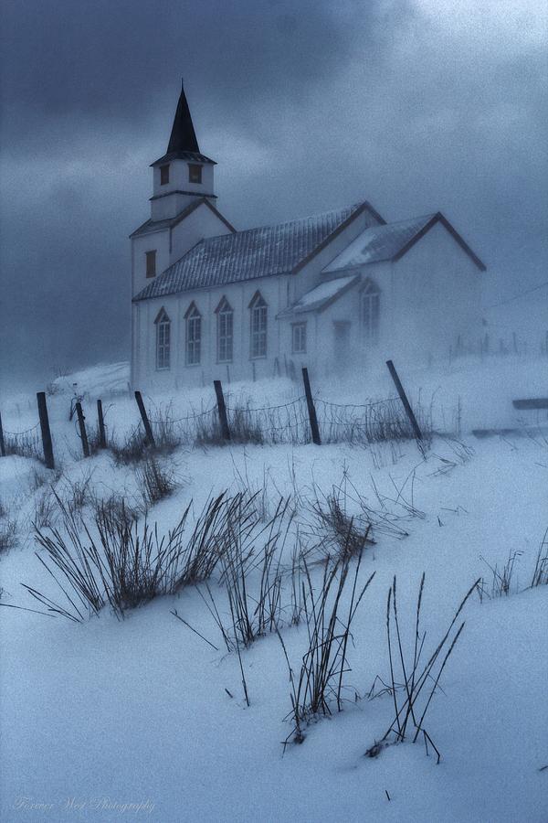 Winter Photograph - Norwegian Winter Church by David Broome