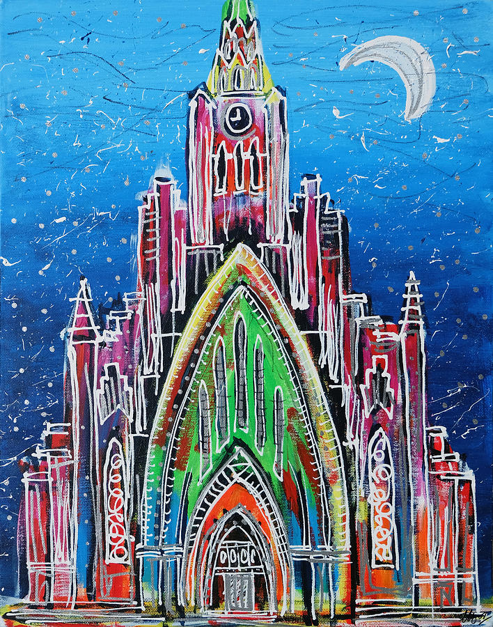 Nossa Senhora Catedral de Lourdes Painting by Laura Hol Art