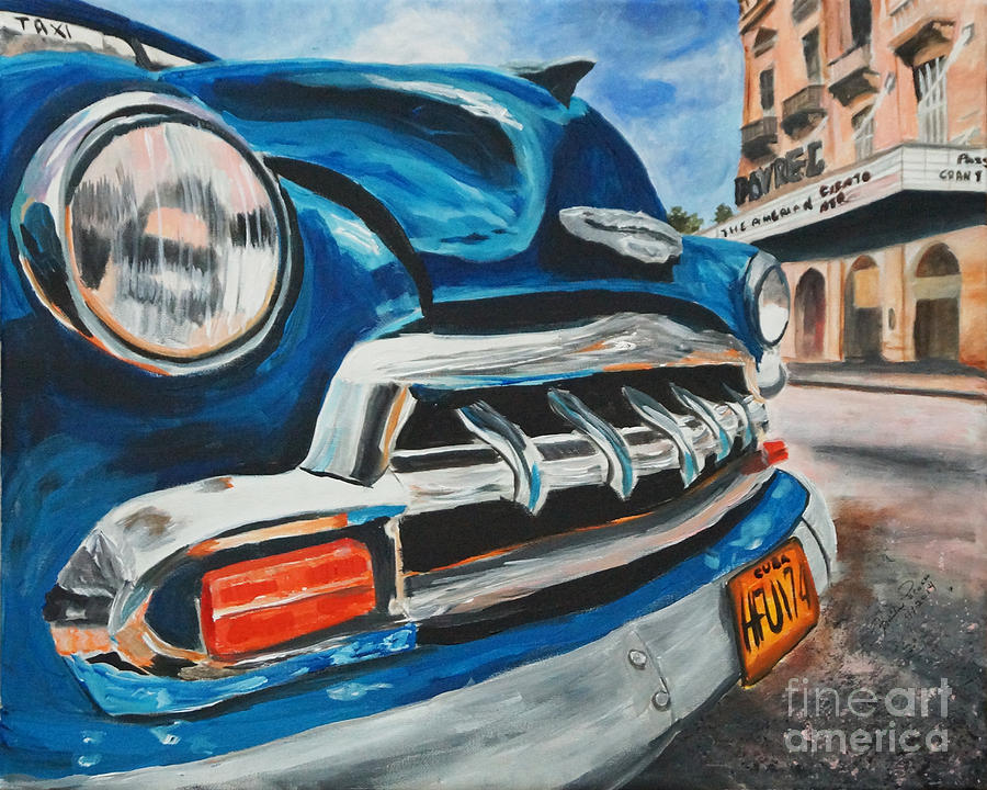 Car Painting - Nostalgia Road by Frankie Picasso