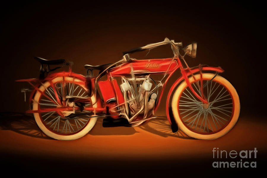 Transportation Photograph - Nostalgic Vintage Indian Motorcycle 20150227 by Wingsdomain Art and Photography