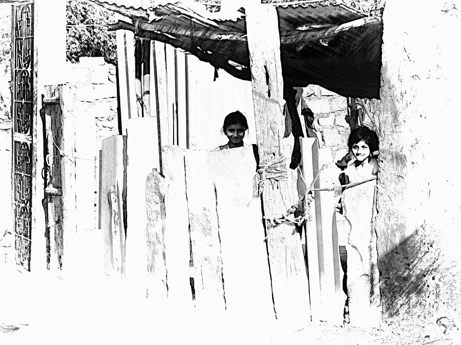 Nosy Neighbors Indian Village Rajasthan 3b Photograph by Sue Jacobi
