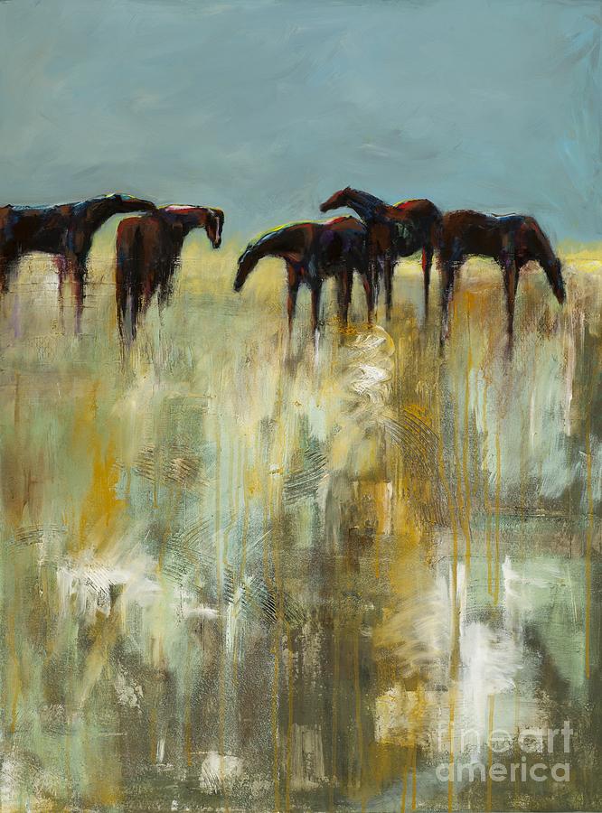 Herd Of Horses Painting - Not a Cloud in the Sky by Frances Marino