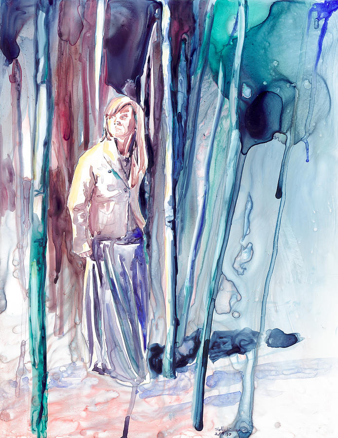 Bamboo Painting - Not All Who Wander by Holly Carton Bamboo Painting - Not All Who Wander by Holly Carton