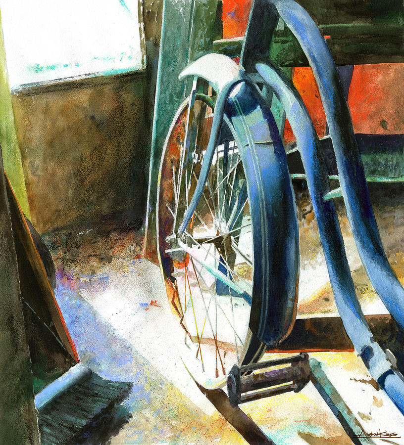 Bicycle Painting - Not Forgotten by Andrew King