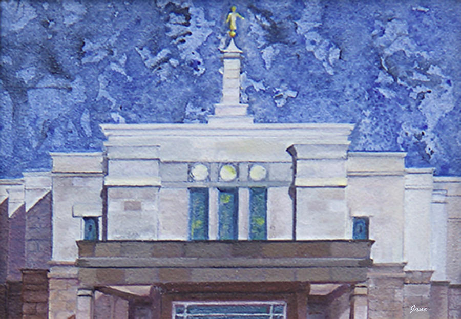 Architecture Painting - Not of This World - Snowflake AZ Temple by Nila Jane Autry