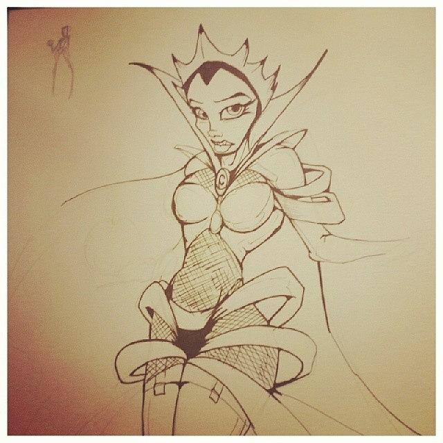 Artlife Photograph - Not So Evil Queen Just Pre Sketch by Ashon Wynn