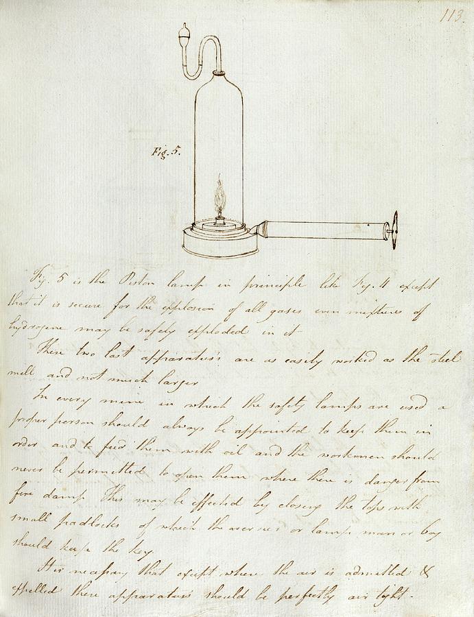 Notes On Davy Safety Lamp Photograph by Royal Institution Of Great Britain