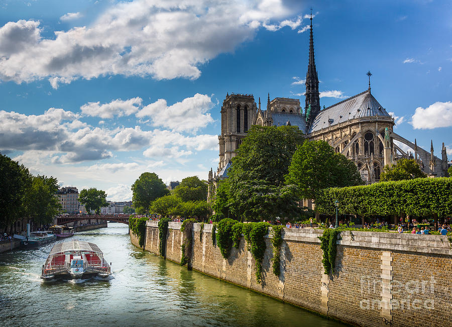 Notre Dame and the Seine River Photograph by Inge Johnsson