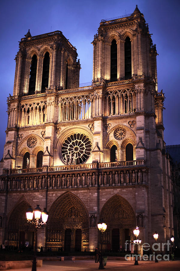 Notre Dame At Night by John Rizzuto