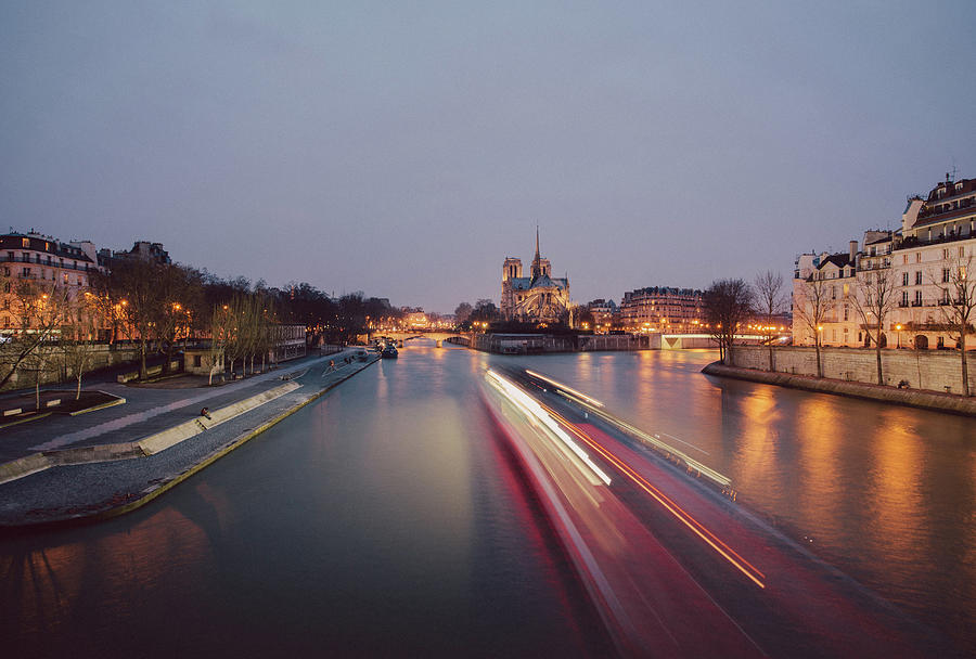 Notre Dame Cathedral And River Seine Photograph by Guido Mieth
