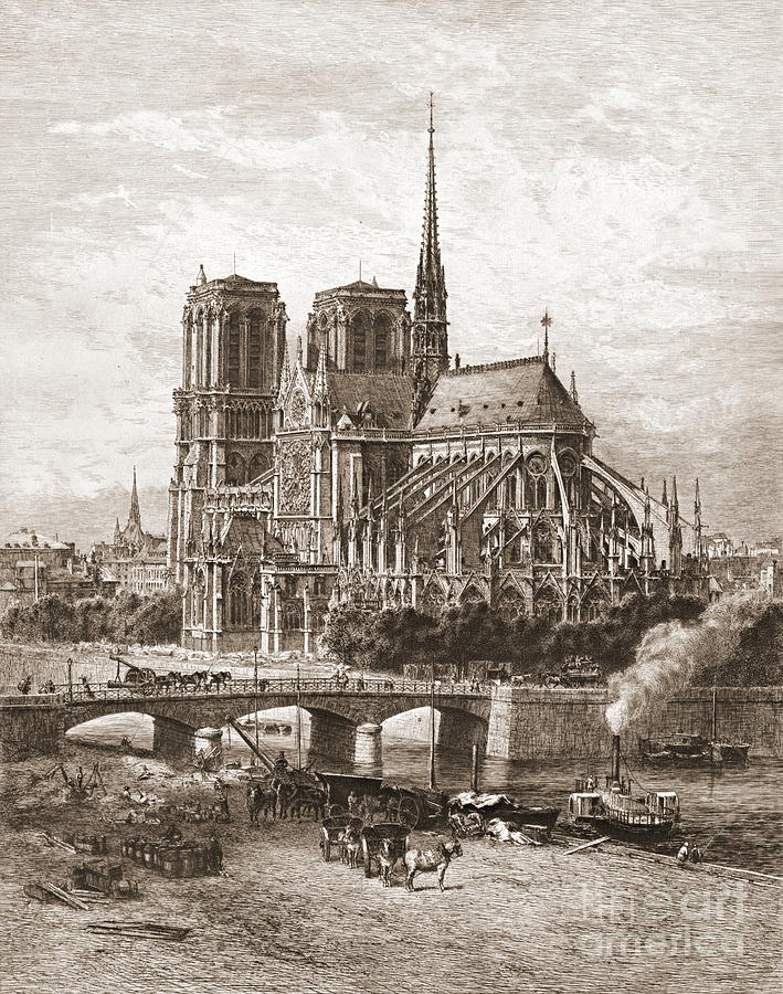 Notre Dame de Paris 1867 Photograph by Padre Art