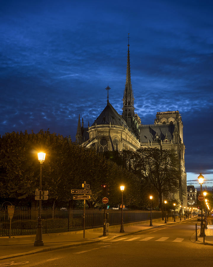 Sony A7 Photograph - Notre Dame de Paris in the twilights by Vyacheslav Isaev