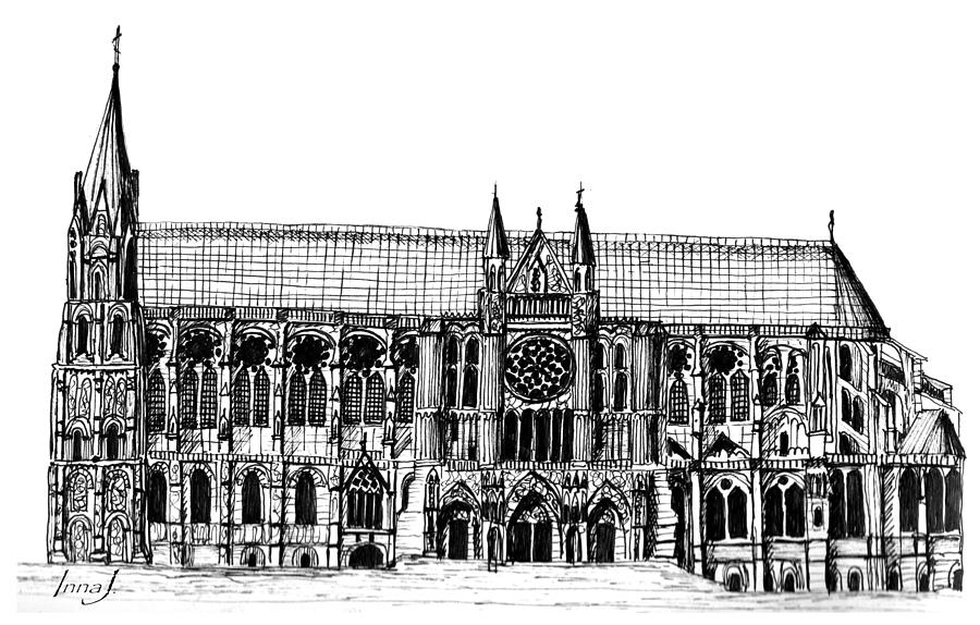 Notre Dame de Paris Drawing by Inna J | Fine Art America