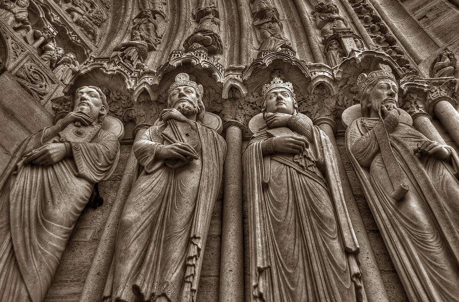 Notre Dame Facade Detail Photograph by Michael Kirk