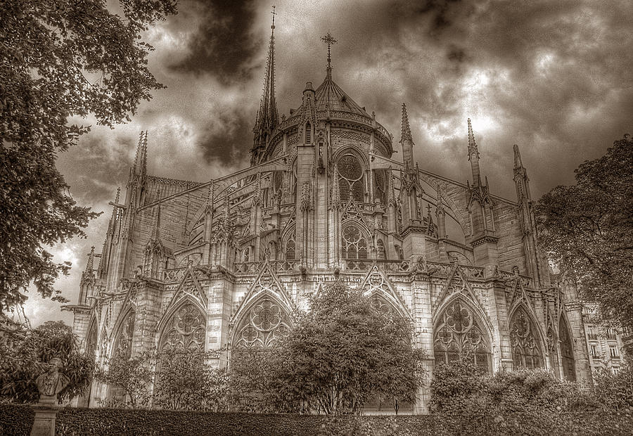 Notre Dame from East Garden Photograph by Michael Kirk