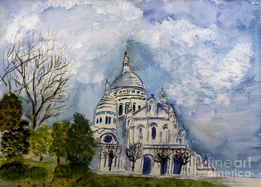 Sacre Coeur in Paris Painting by Donna Walsh