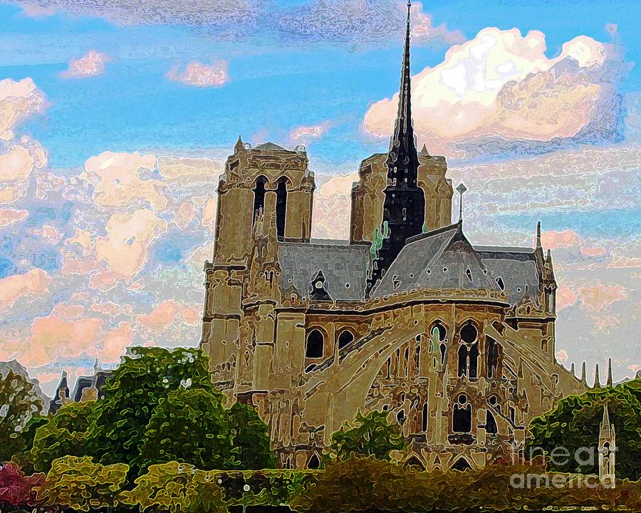 Notre Dame in Paris Digital Art by Rita Brown