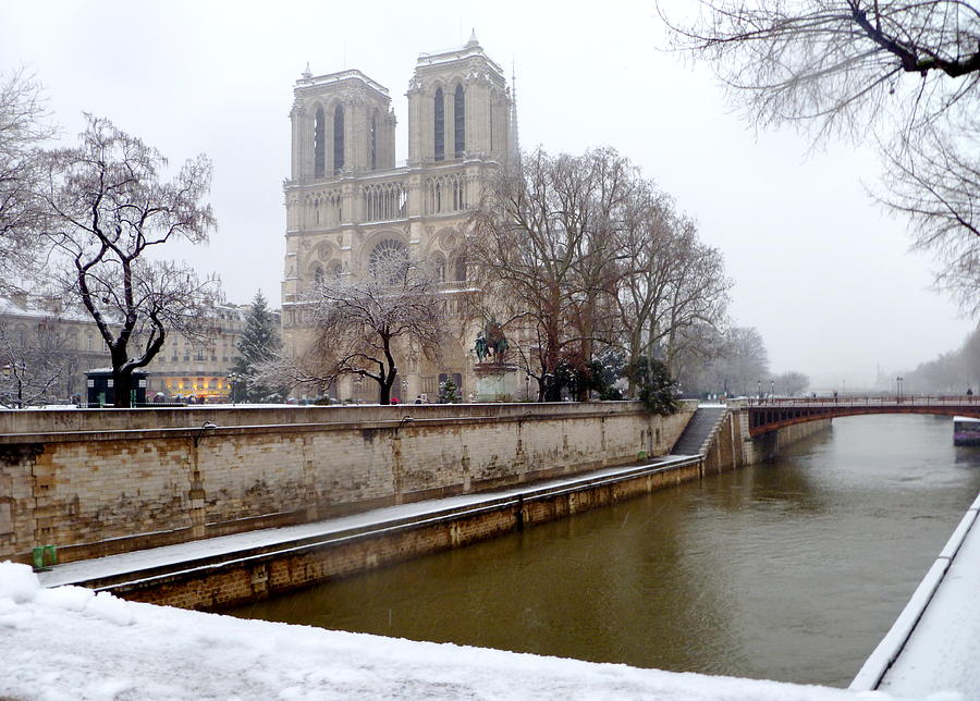 Notre Dame in Winter Photograph by Amelia Racca
