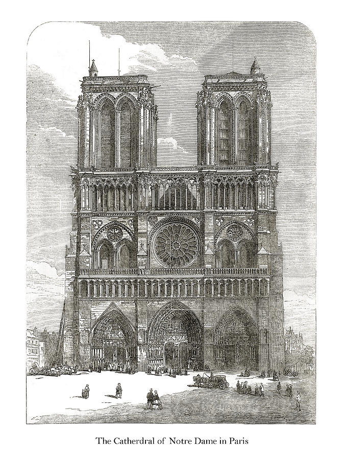 Notre Dame Drawing by London Illustrated News | Fine Art America