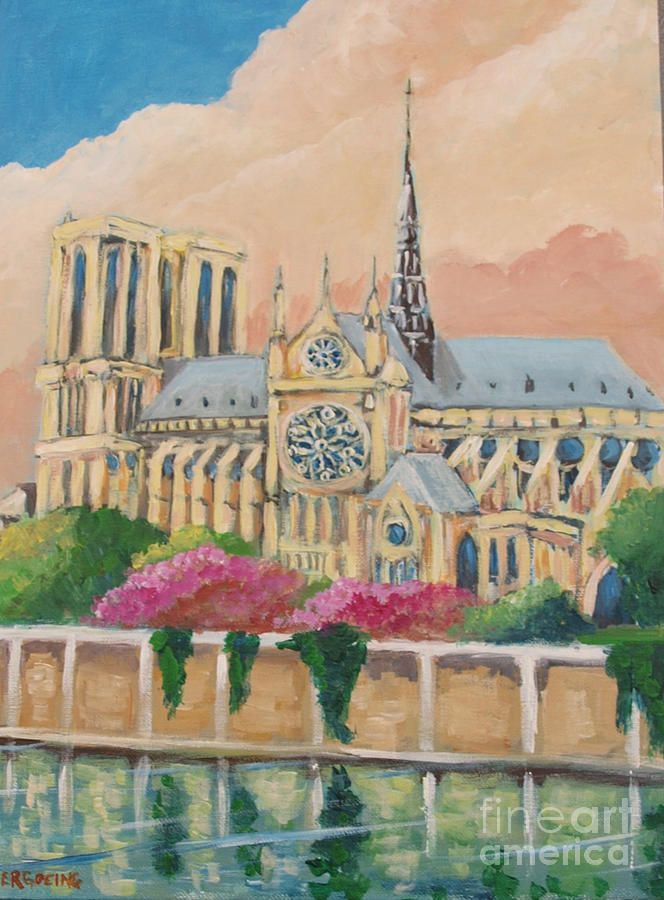 Notre Dame of Paris Painting by Jean Pierre Bergoeing