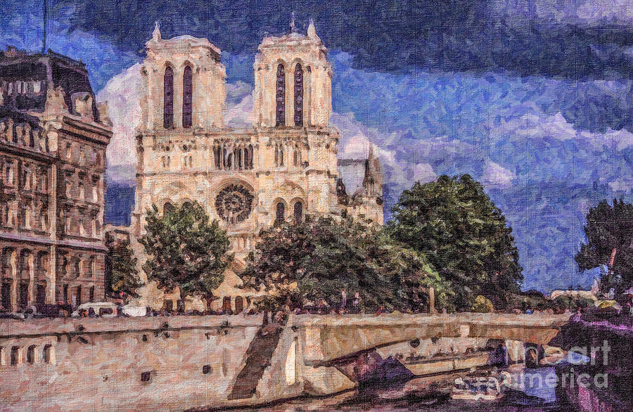 Architecture Digital Art - Notre Dame Paris by Liz Leyden