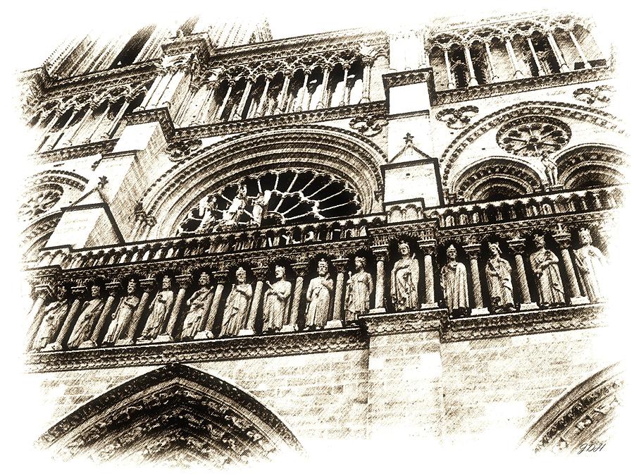 Notre Dame Pencil Photograph by Jenny Hudson