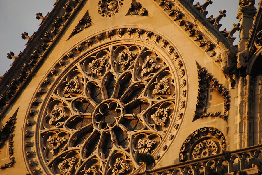 Notre Dame Rose Window exterior Photograph by Jacqueline M Lewis