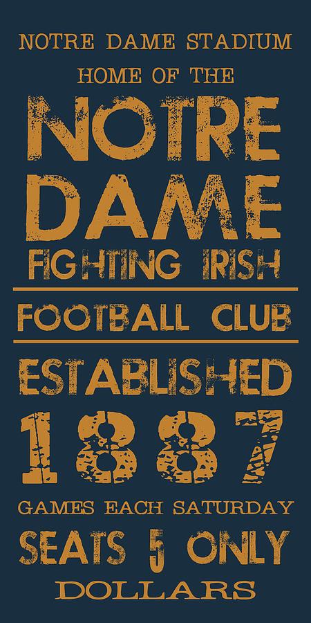Notre Dame Digital Art - Notre Dame Stadium Sign by Jaime Friedman