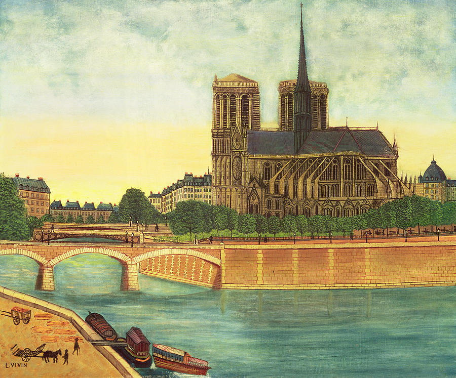 Notre Dame Photograph - Notre-dame View Of The Apse C.1933 Oil On Canvas by Louis Vivin