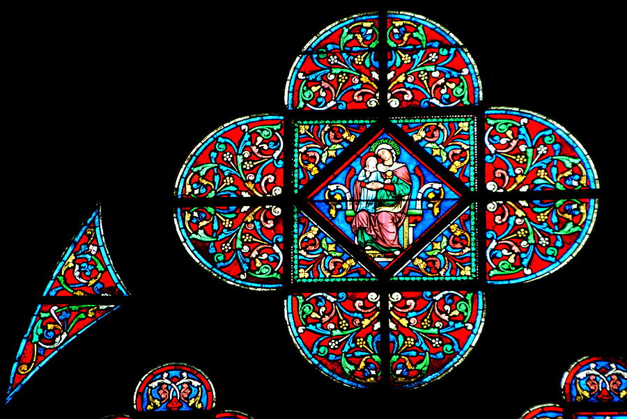 Notre Dame Window - Meditation Photograph by Jacqueline M Lewis