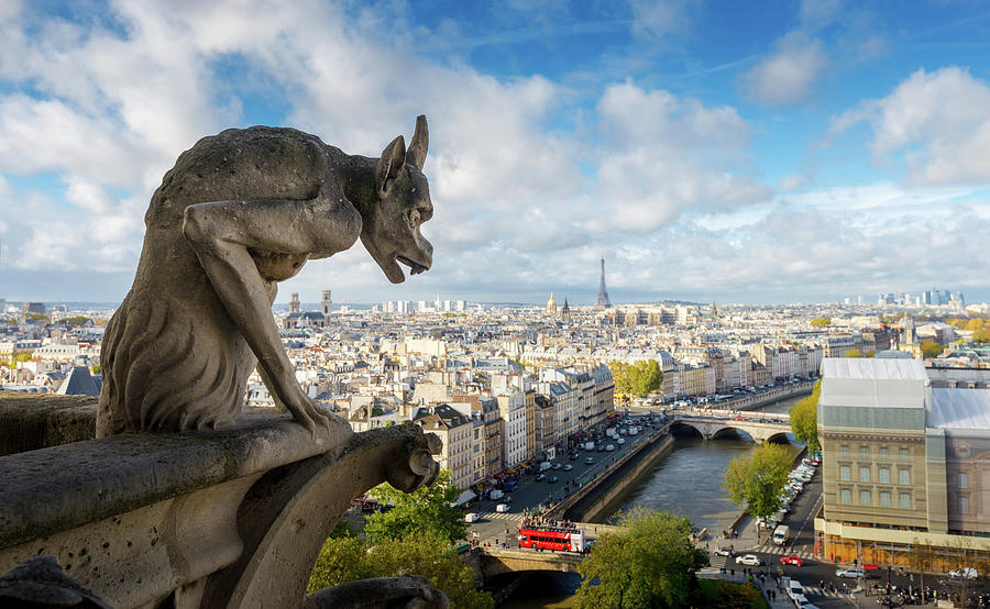Notre Dames Gargoyle Looks At Paris Photograph by Noppawat Tom Charoensinphon