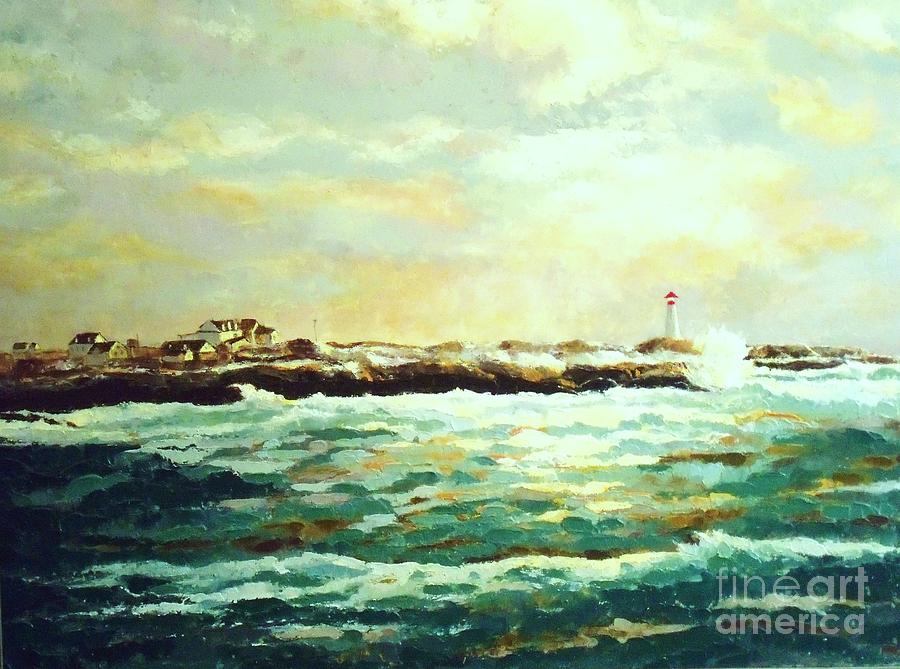 Lighthouse Painting - Nova Scotia by Madeleine Holzberg