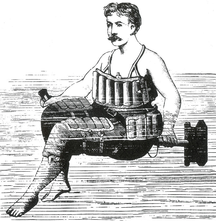 Novel Swimming Device, 1880 Photograph by Science Source