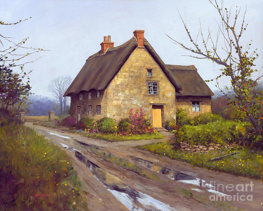 November Cottage  Painting by Michael Swanson