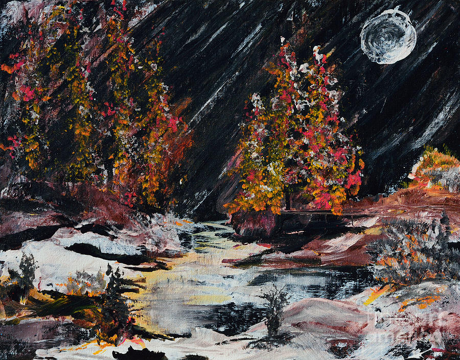 November Moon Painting by Alys Caviness-Gober