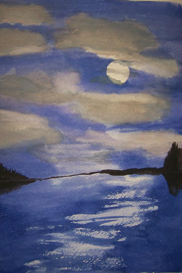 November Moon Painting by B Kathleen Fannin