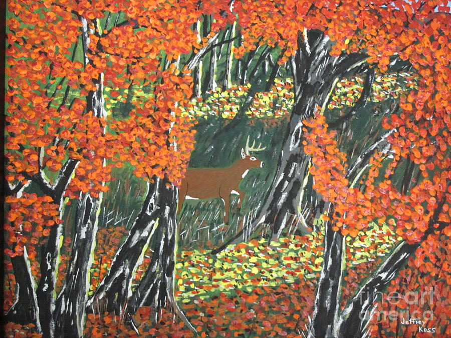 Deer Painting - November Morning by Jeffrey Koss