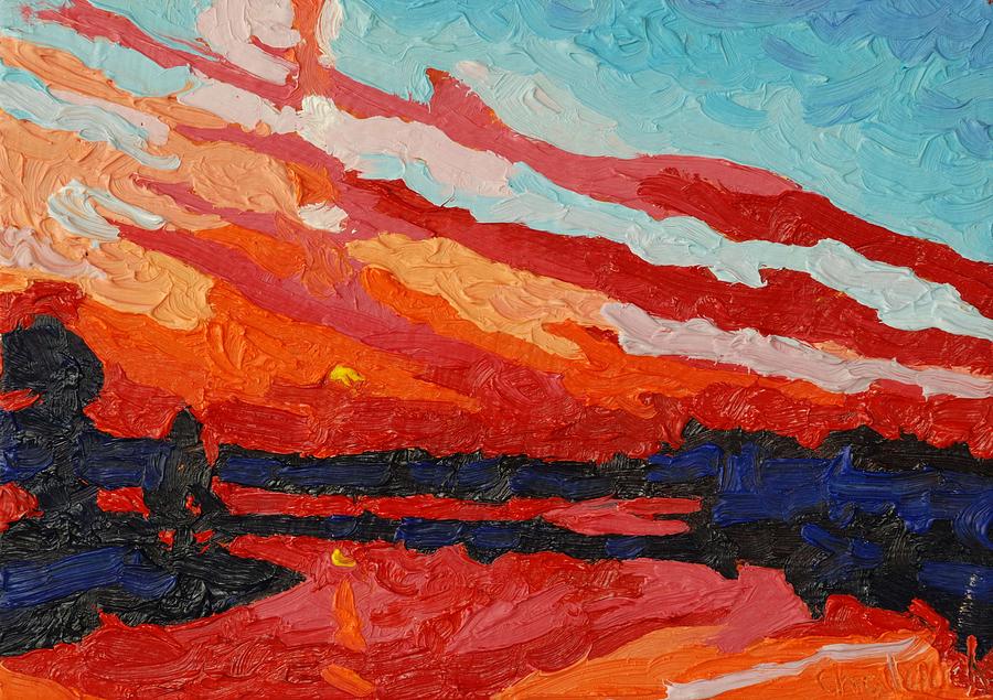 November Sunset Painting by Phil Chadwick
