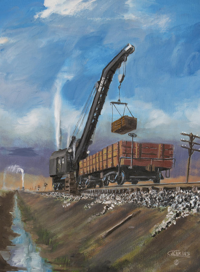 Crane Painting - Novembers Work by Christopher Jenkins