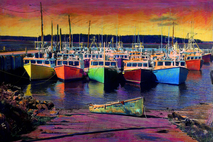Novi Boats Painting by Cindy McIntyre
