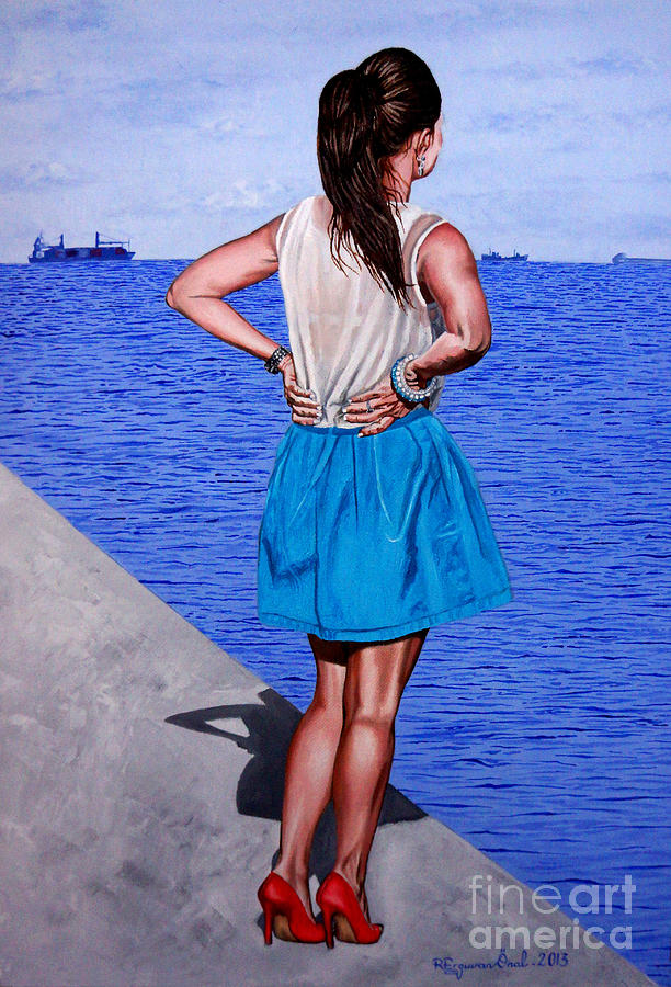 Summer Painting - Now he is so far - Ahora el esta tan lejos by Rezzan Erguvan-Onal