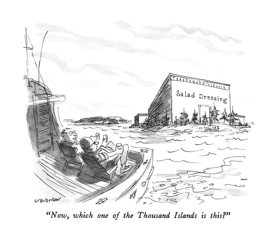 Now, Which One Of The Thousand Islands Is This? Drawing by James Stevenson