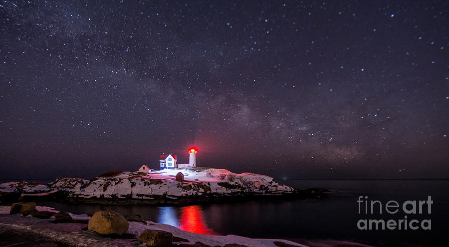 Nubble And The Milkyway Photograph
