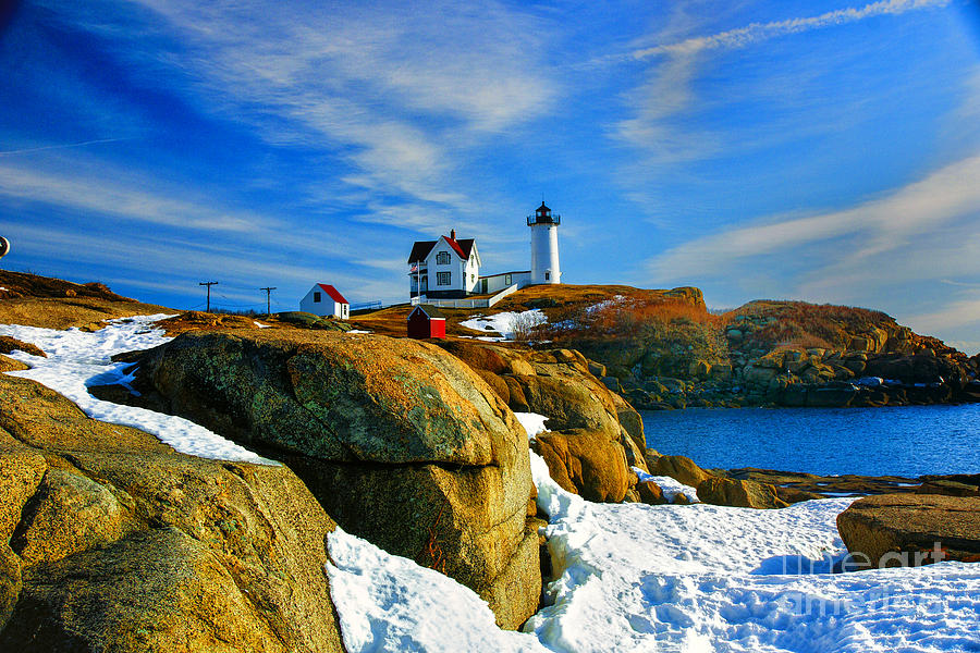 Nubble in Winter Photograph by Rick Bragan